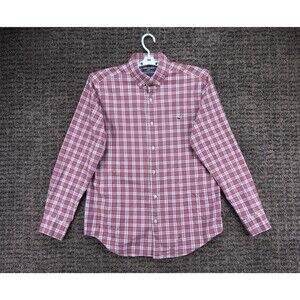 Vineyard Vines Shirt Mens Medium Red White Plaid Classic Fit Tucker Long Sleeve